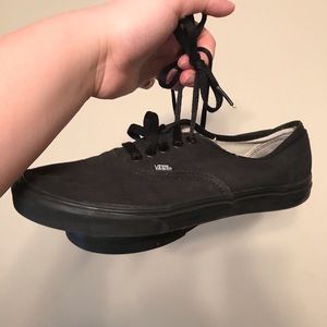 Black vans canvas shoes